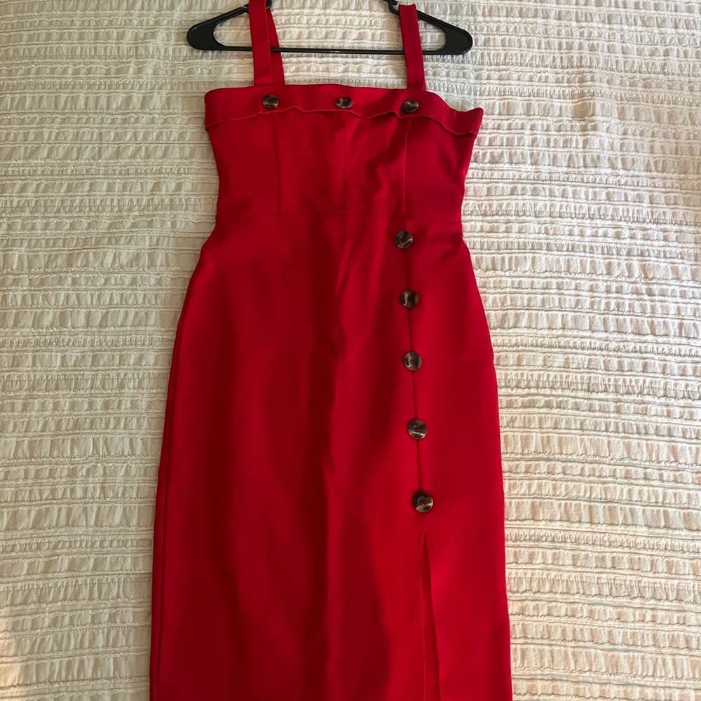 Date night body con dress with a side slit.